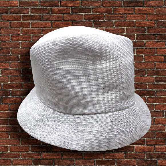 Vintage Kangol Bucket Hat Cap Sz L White Tropic Player Hip Hop Knit Woven 6371BC - Picture 3 of 6